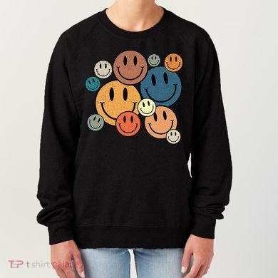 70s Retro Smile Face Cute Happy Peace Smiling Face Women's Sweatshirt