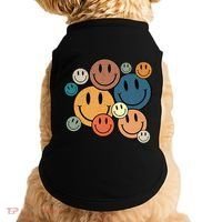 70s Retro Smile Face Cute Happy Peace Smiling Face Doggie Tank thumb 0