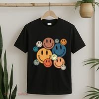 70s Retro Smile Face Cute Happy Peace Smiling Face T-Shirt thumb 2