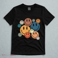 70s Retro Smile Face Cute Happy Peace Smiling Face T-Shirt thumb 5