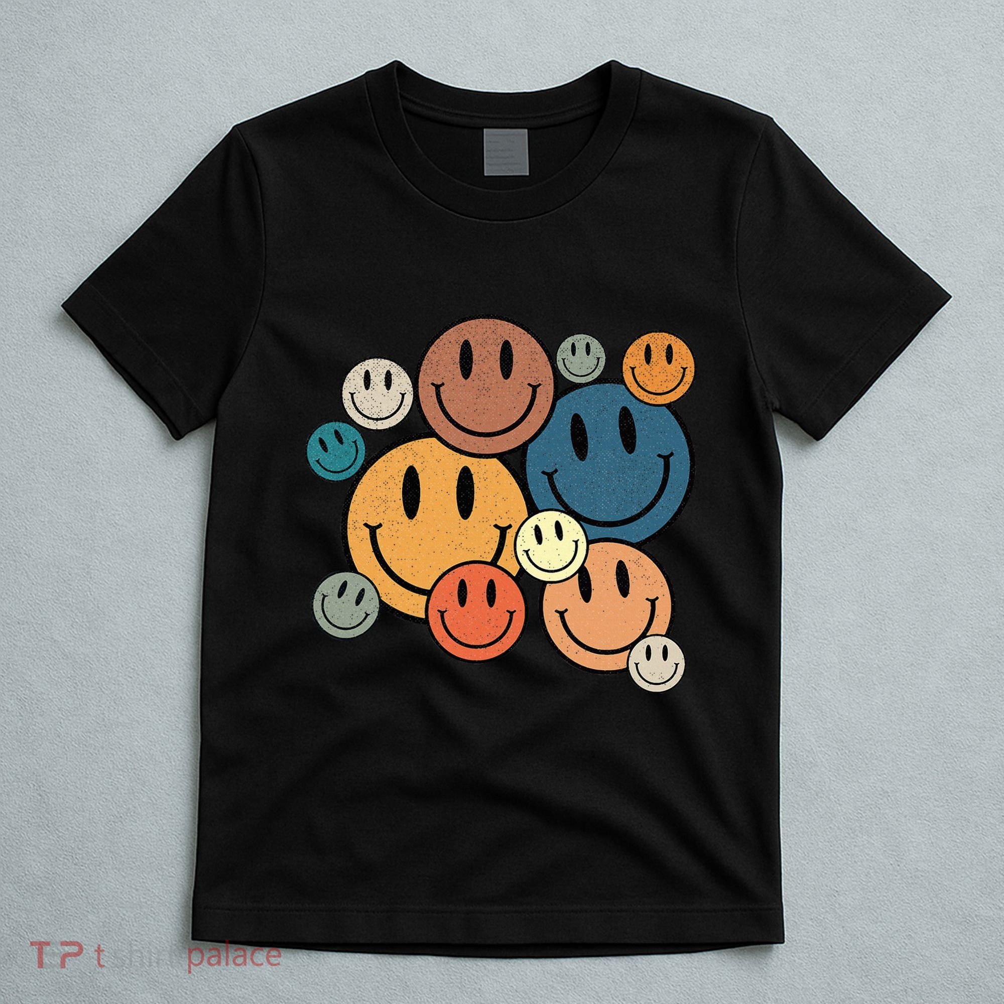 70s Retro Smile Face Cute Happy Peace Smiling Face T-Shirt