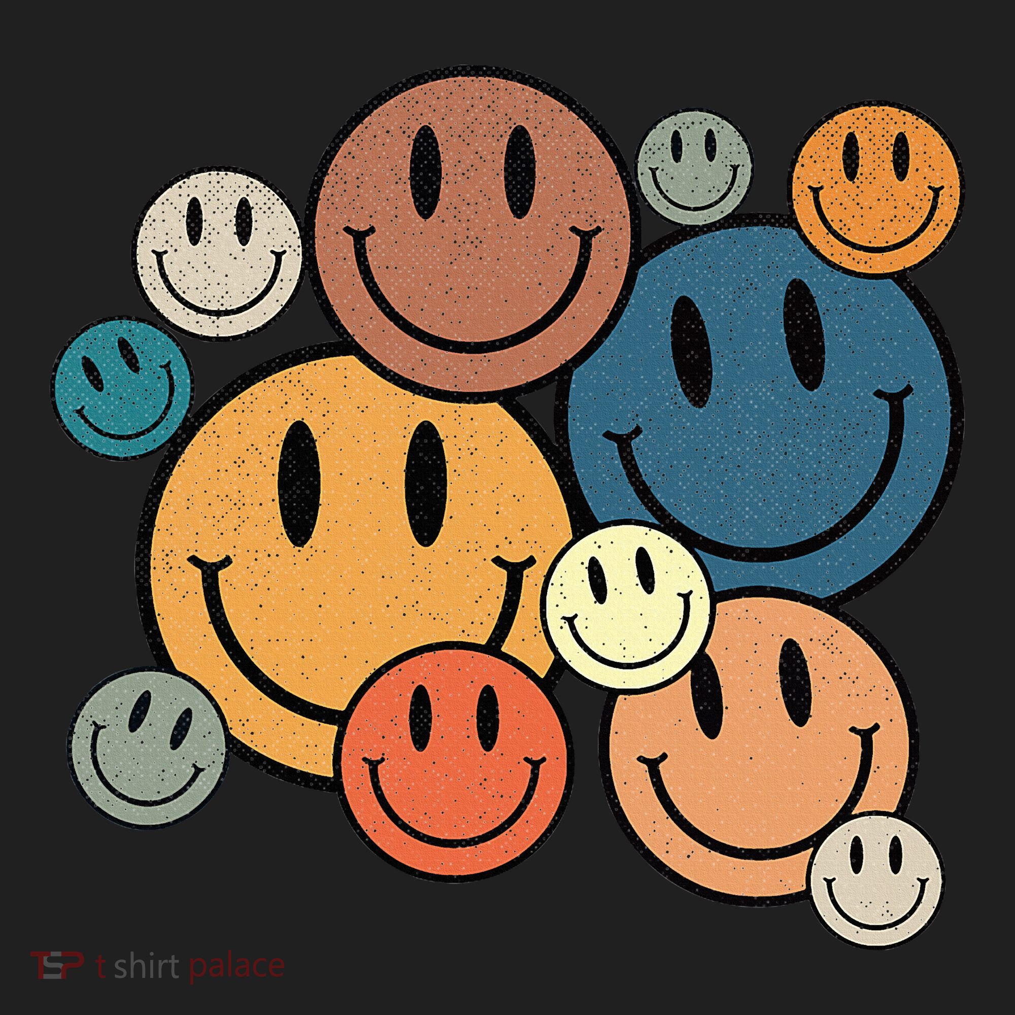 70s Retro Smile Face Cute Happy Peace Smiling Face Beanie