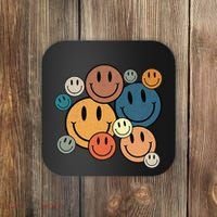 70s Retro Smile Face Cute Happy Peace Smiling Face Coaster thumb 0