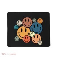 70s Retro Smile Face Cute Happy Peace Smiling Face Mousepad thumb 0