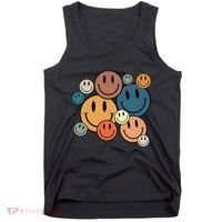 70s Retro Smile Face Cute Happy Peace Smiling Face Tank Top thumb 0