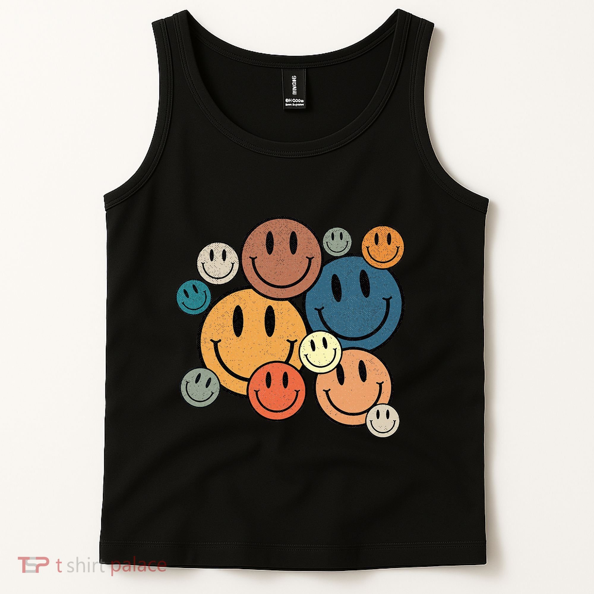 70s Retro Smile Face Cute Happy Peace Smiling Face Tank Top