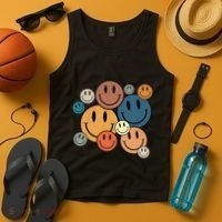 70s Retro Smile Face Cute Happy Peace Smiling Face Tank Top thumb 4