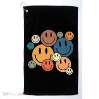 70s Retro Smile Face Cute Happy Peace Smiling Face Golf Towel thumb 0