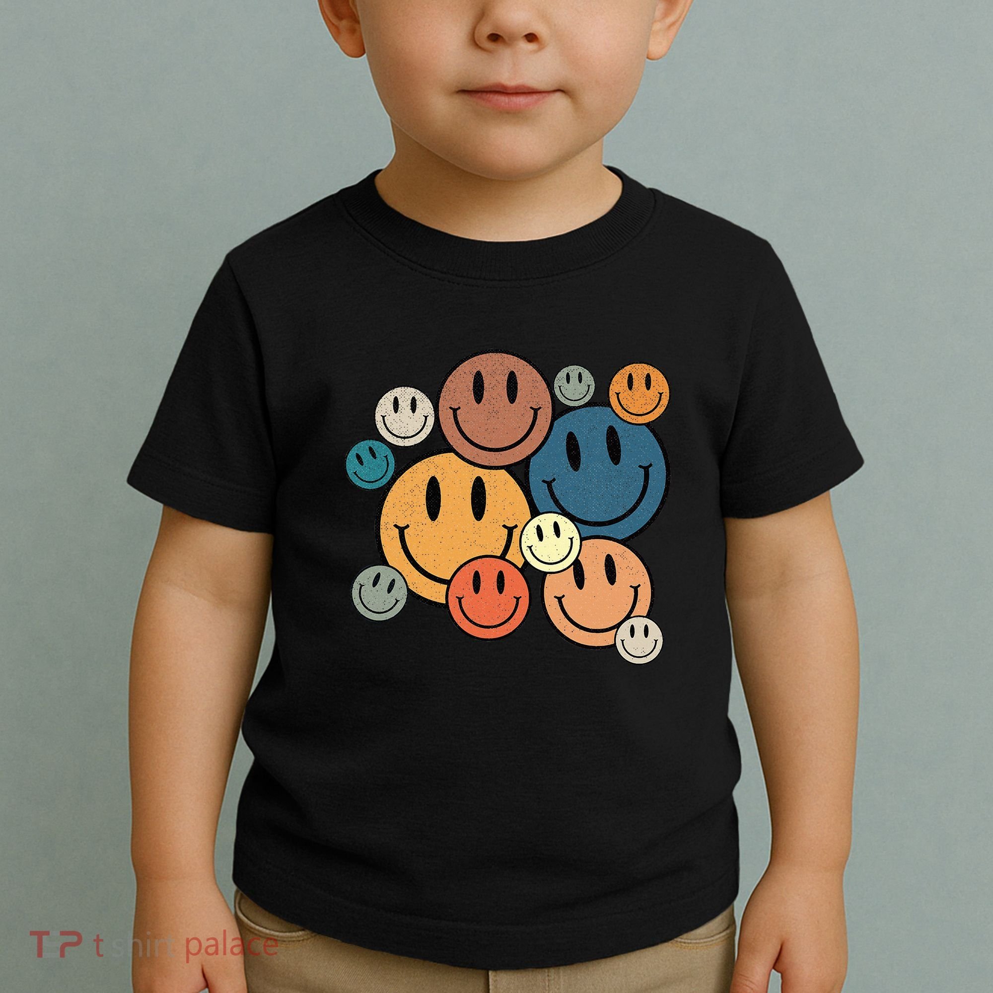 70s Retro Smile Face Cute Happy Peace Smiling Face Toddler T-Shirt