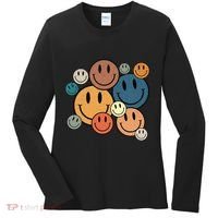 70s Retro Smile Face Cute Happy Peace Smiling Face Women's Long Sleeve Shirt thumb 0