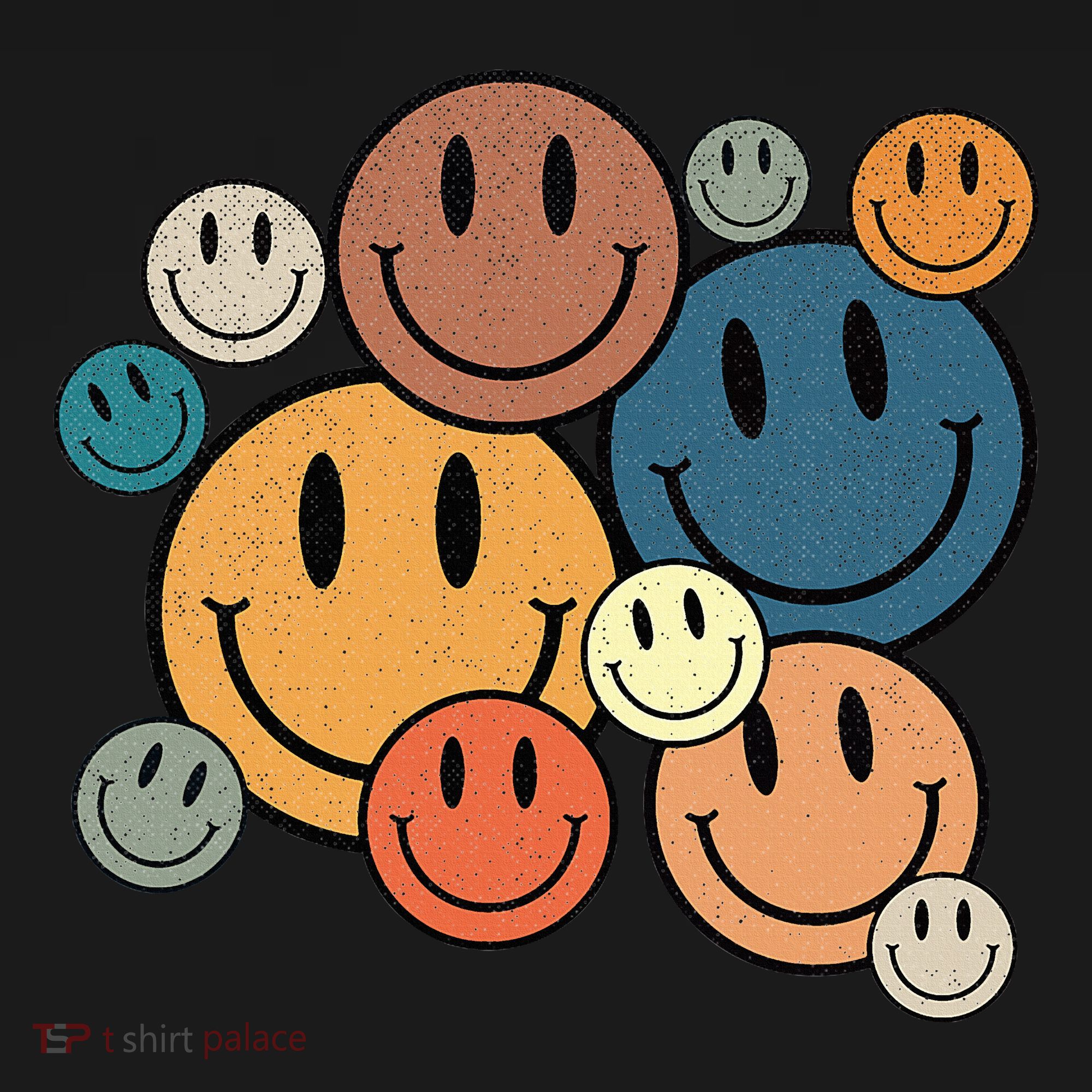 70s Retro Smile Face Cute Happy Peace Smiling Face Women's T-Shirt