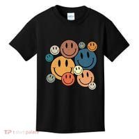 70s Retro Smile Face Cute Happy Peace Smiling Face Kids T-Shirt thumb 0