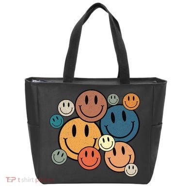 70s Retro Smile Face Cute Happy Peace Smiling Face Bag