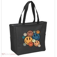70s Retro Smile Face Cute Happy Peace Smiling Face Tote Bag thumb 2