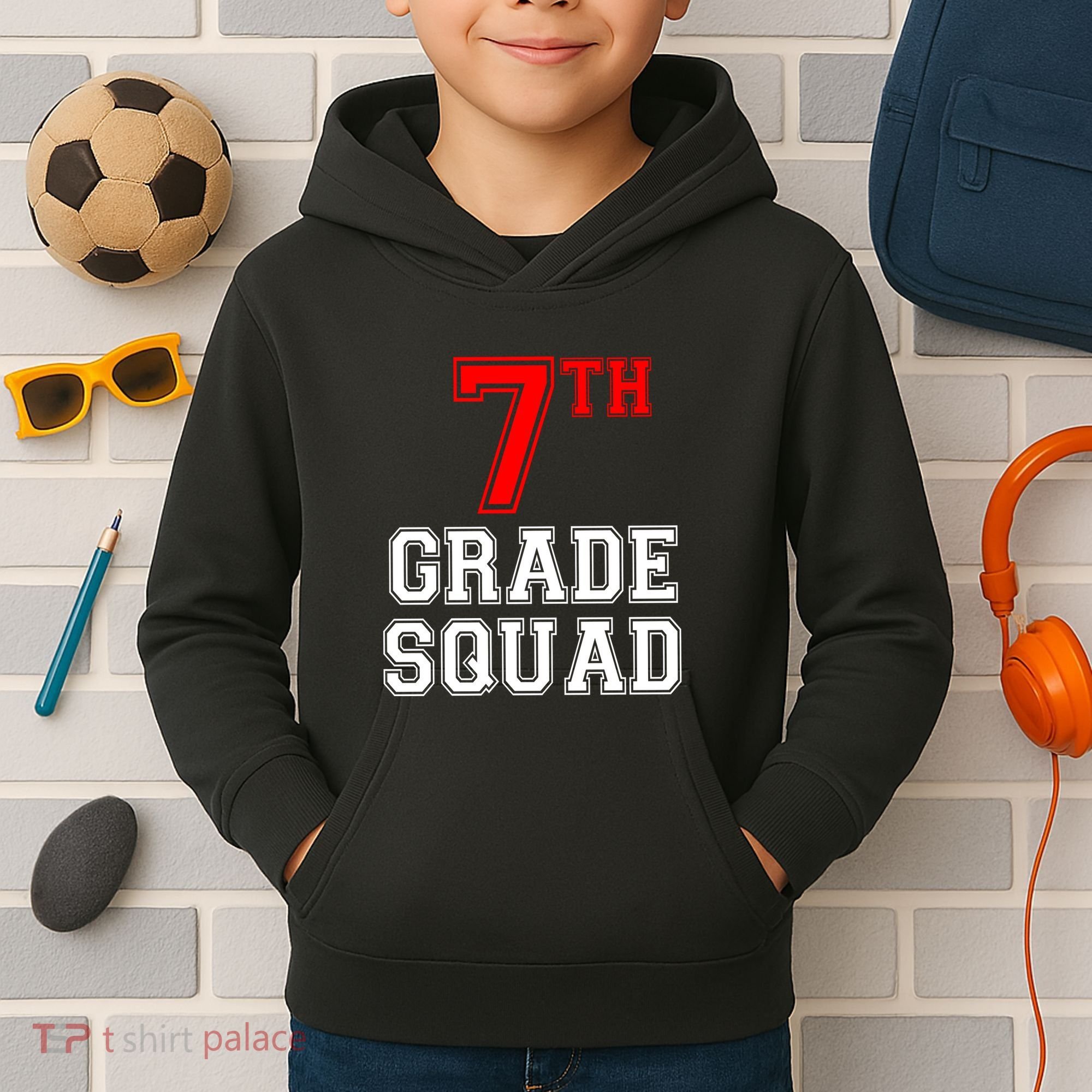 7th Seventh Grade Squad Back To School Teacher Gift Kids Hoodie