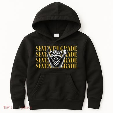 7th Seventh Grade Funny Raccoon Back To School Kids Hoodie