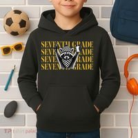 7th Seventh Grade Funny Raccoon Back To School Kids Hoodie thumb 2