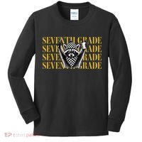 7th Seventh Grade Funny Raccoon Back To School Kids Long Sleeve Shirt thumb 0