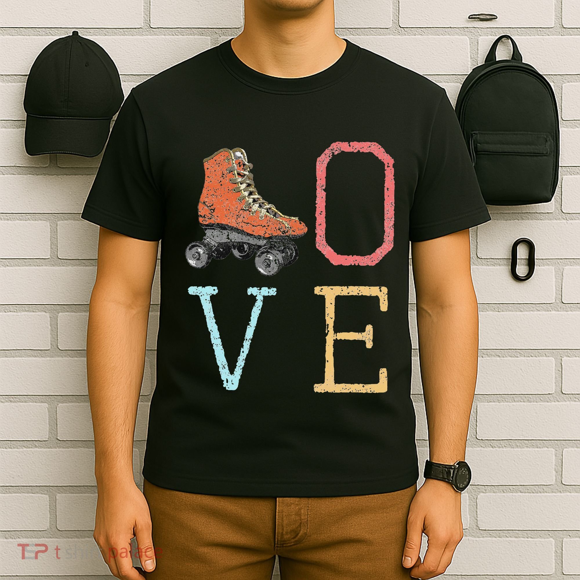 70s Skate Love Vintage Retro Roller Skating Gift T-Shirt