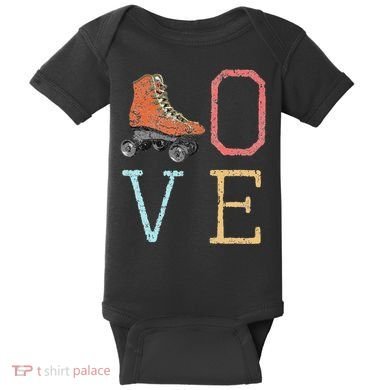 70s Skate Love Vintage Retro Roller Skating Gift Baby Bodysuit
