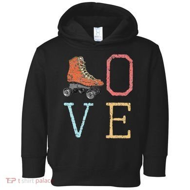 70s Skate Love Vintage Retro Roller Skating Gift Toddler Hoodie