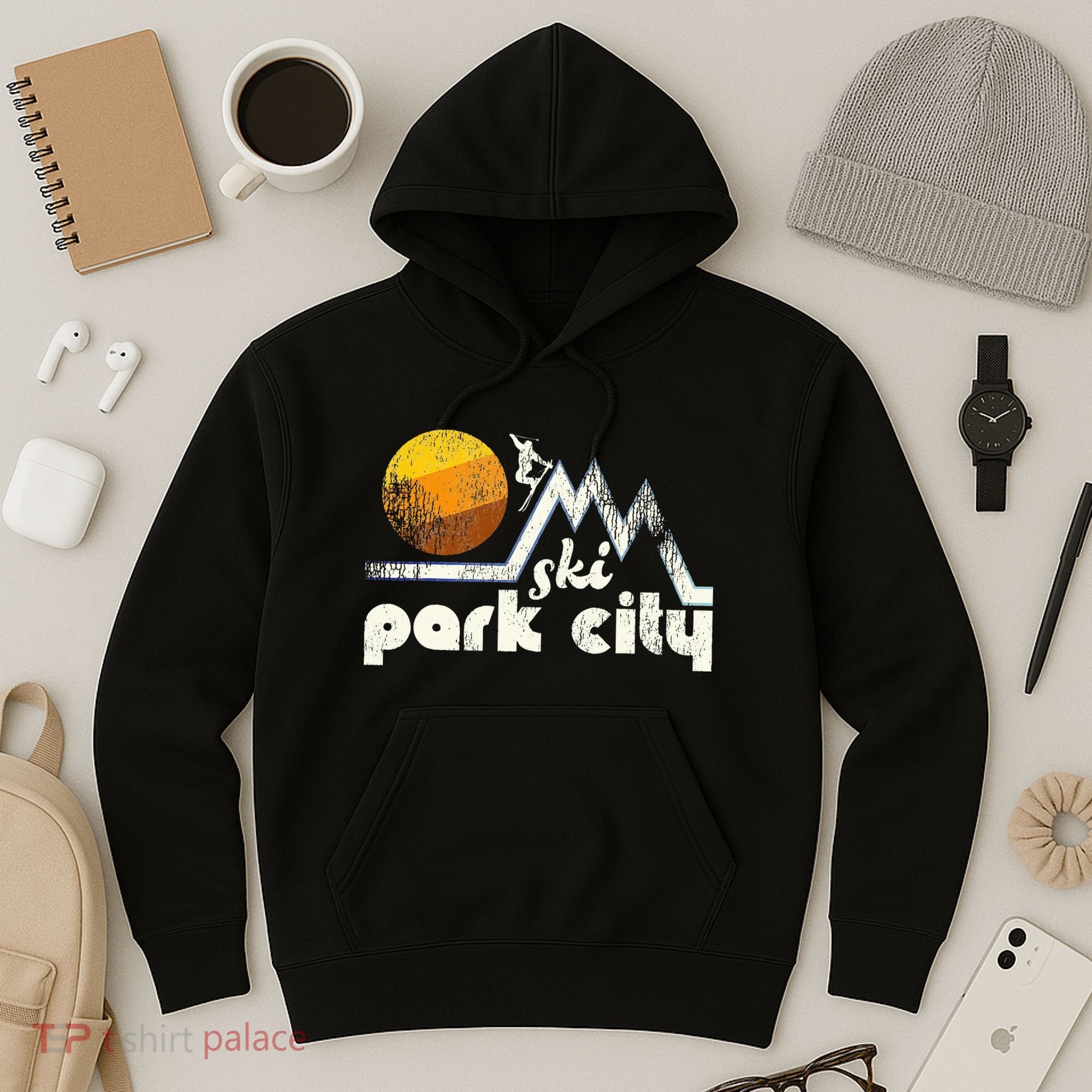 70s Style Ski Park City Utah Hoodie