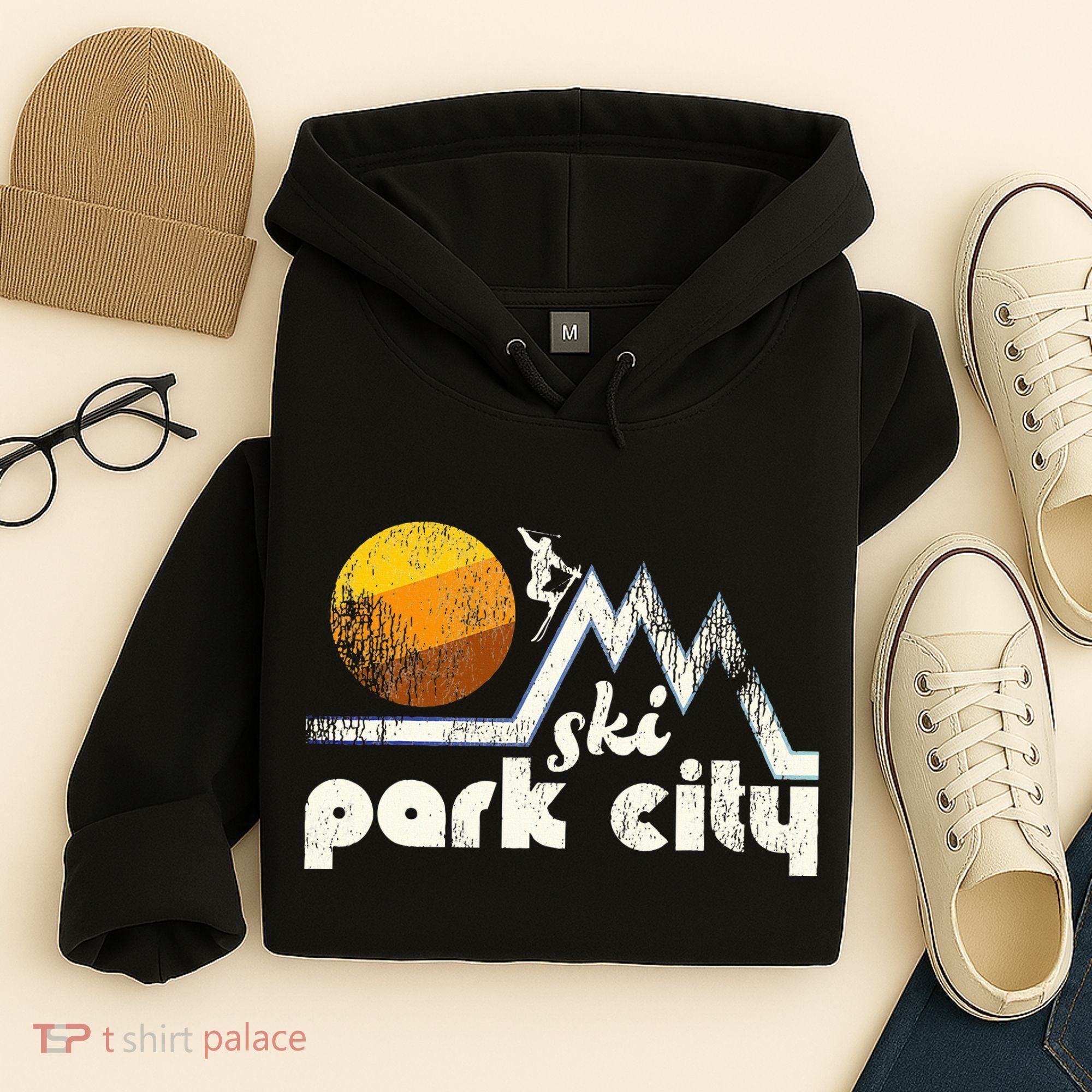 70s Style Ski Park City Utah Hoodie