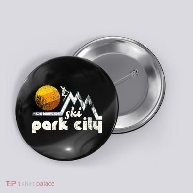 70s Style Ski Park City Utah Button