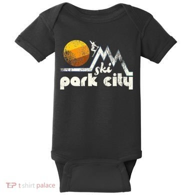 70s Style Ski Park City Utah Baby Bodysuit