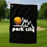 70s Style Ski Park City Utah Golf Towel thumb 1