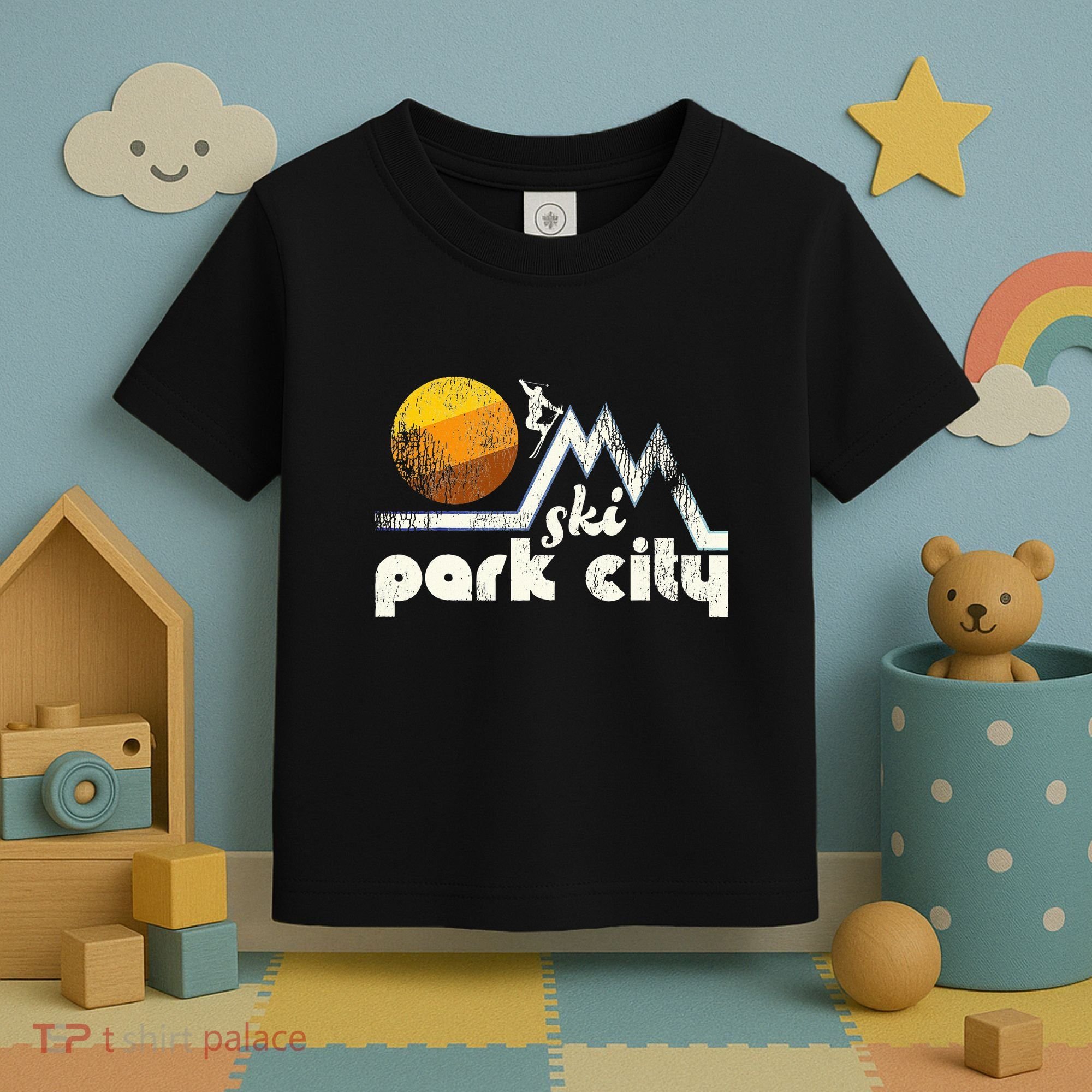 70s Style Ski Park City Utah Toddler T-Shirt