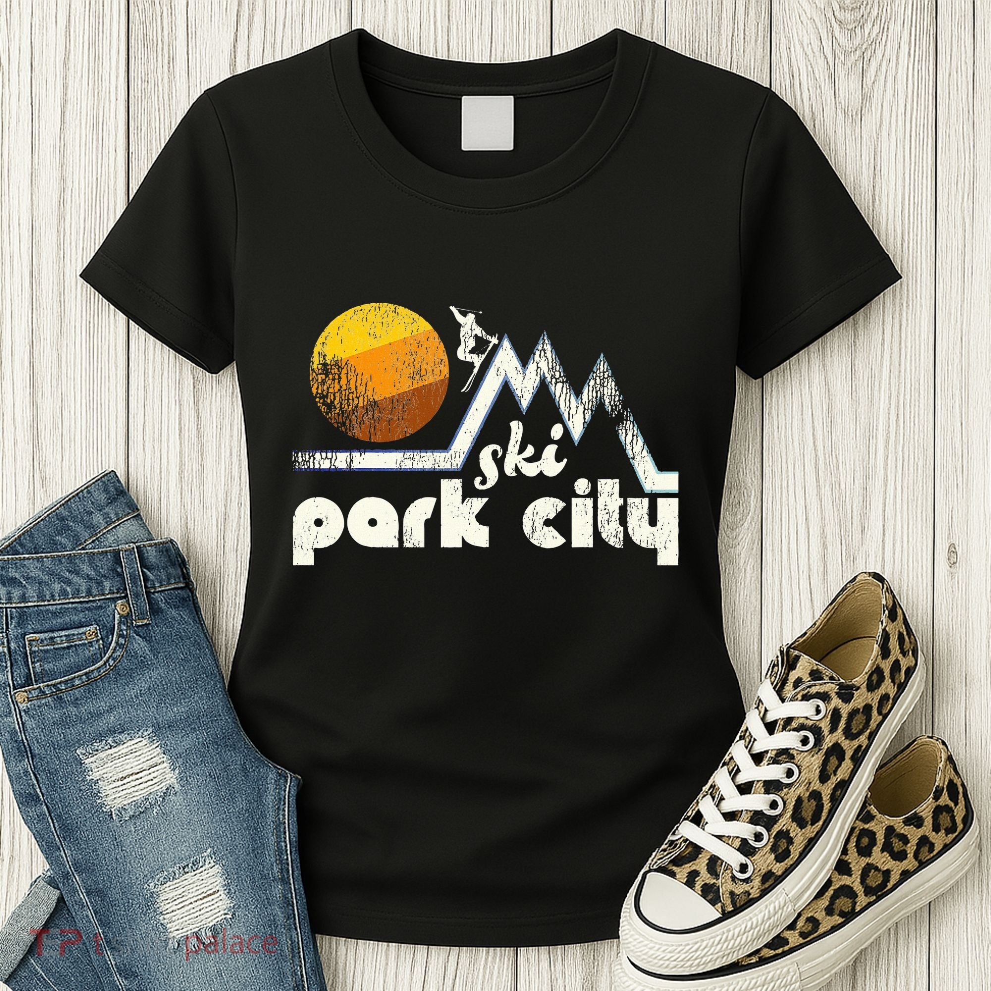 70s Style Ski Park City Utah Women's T-Shirt