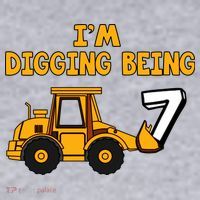 7th Birthday I'm Digging Being Seven Women's Racerback Cropped Tank thumb 2