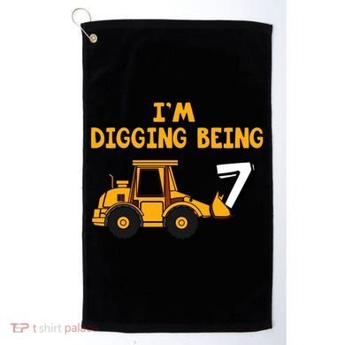 7th Birthday I'm Digging Being Seven Golf Towel