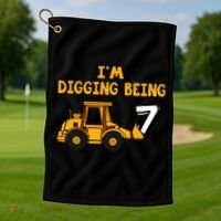 7th Birthday I'm Digging Being Seven Golf Towel thumb 1
