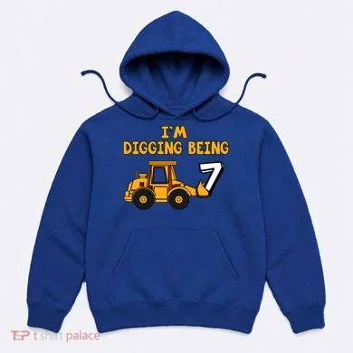 7th Birthday I'm Digging Being Seven Hoodie