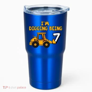 7th Birthday I'm Digging Being Seven Tumbler