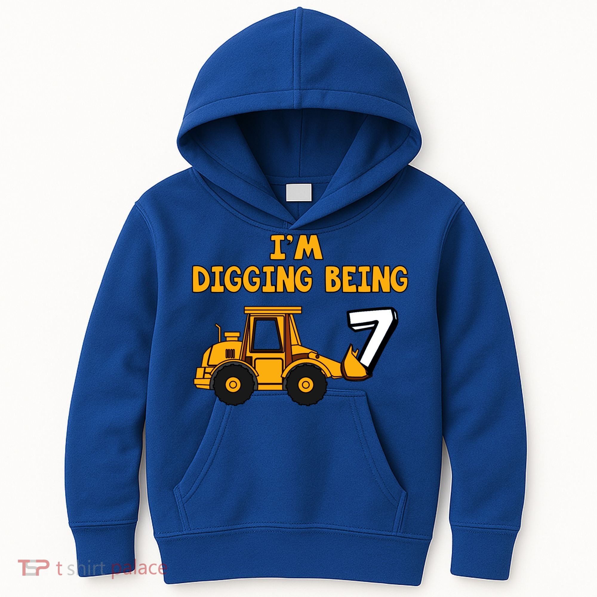 7th Birthday I'm Digging Being Seven Kids Hoodie