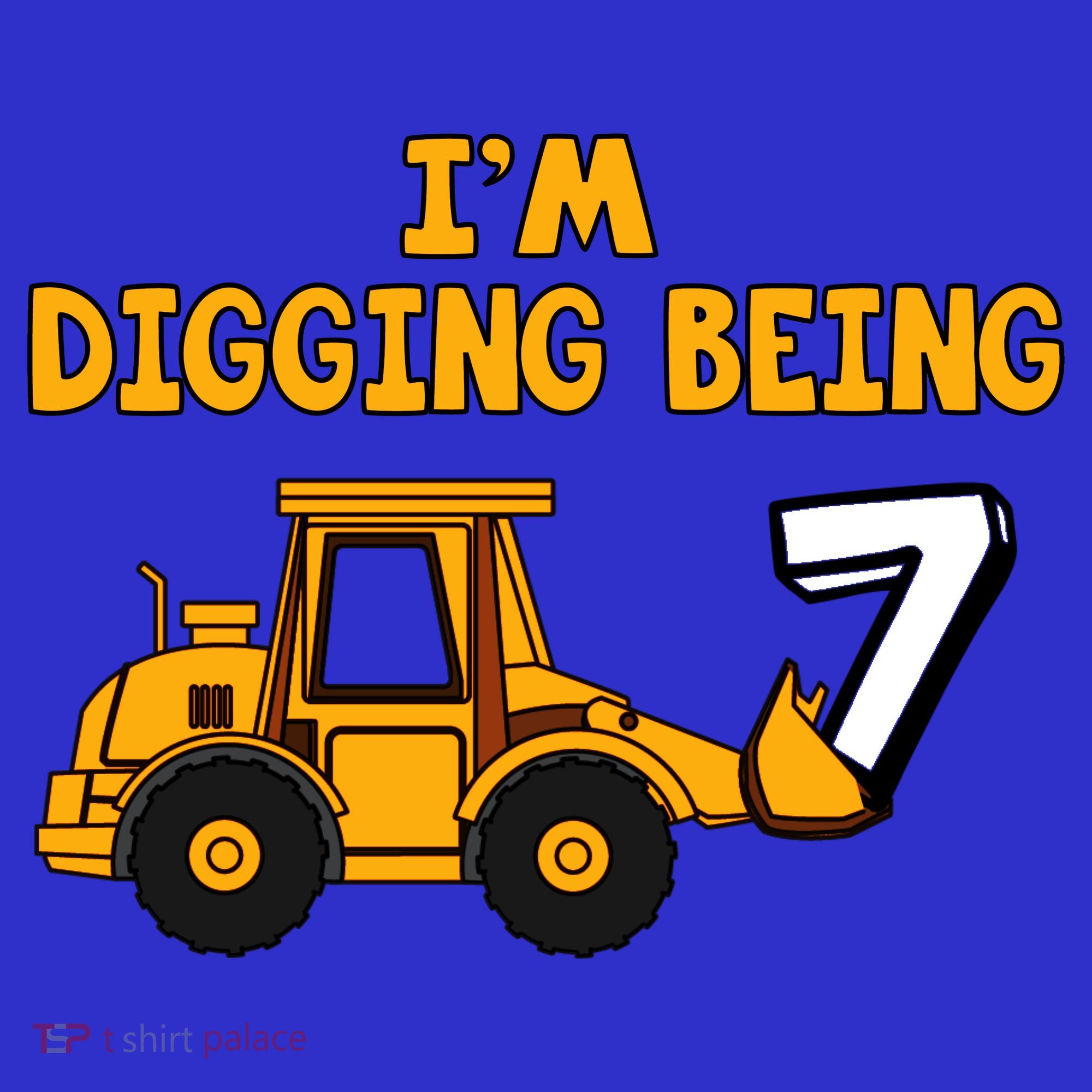 7th Birthday I'm Digging Being Seven Kids Long Sleeve Shirt
