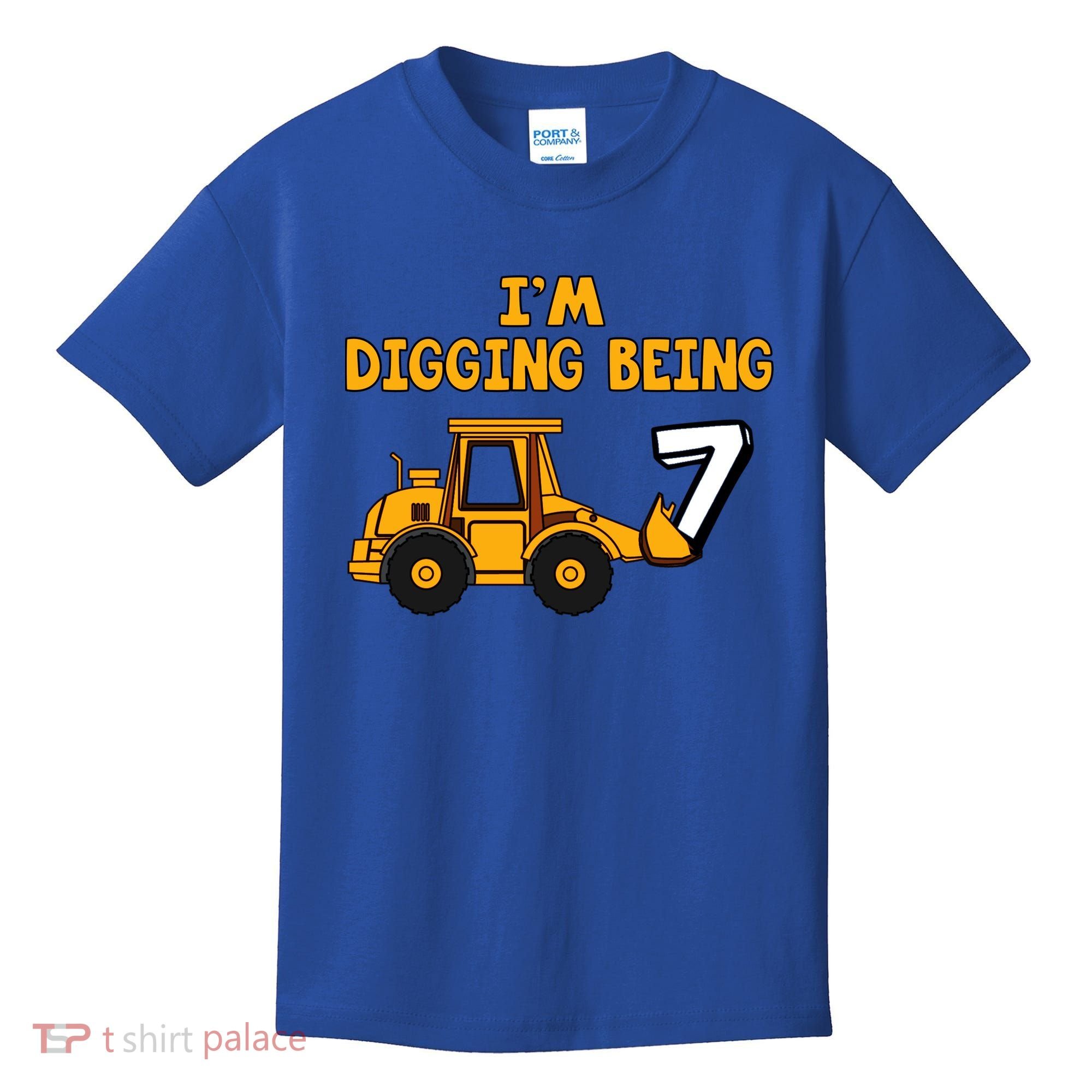 7th Birthday I'm Digging Being Seven Kids T-Shirt