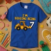 7th Birthday I'm Digging Being Seven Kids T-Shirt thumb 3