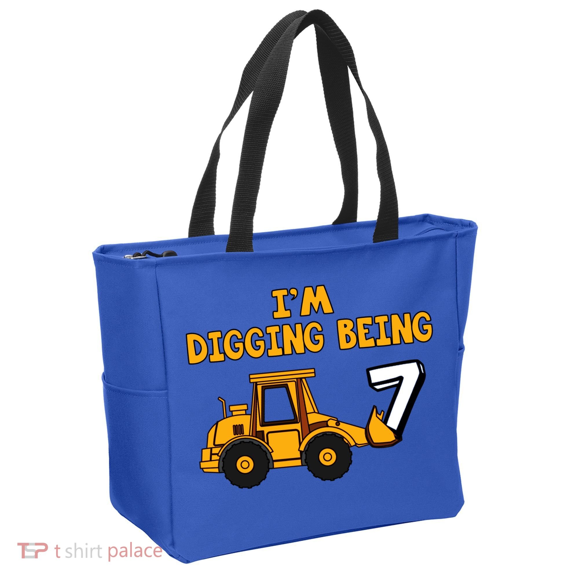 7th Birthday I'm Digging Being Seven Tote Bag