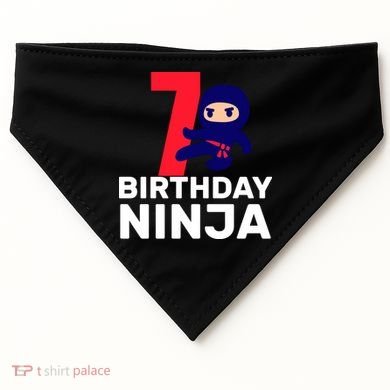 7th Birthday Ninja USA-Made Doggie Bandana