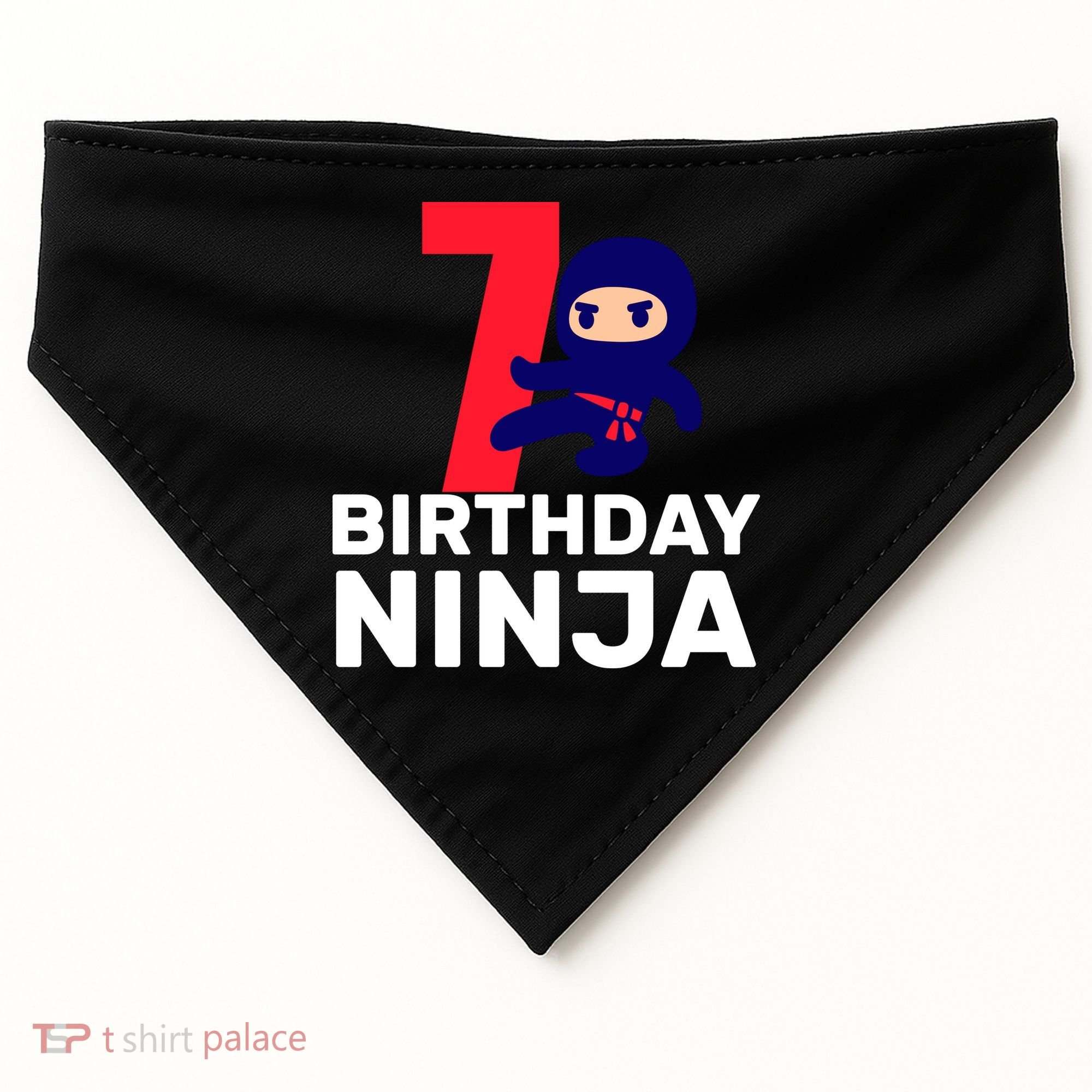 7th Birthday Ninja USA-Made Doggie Bandana