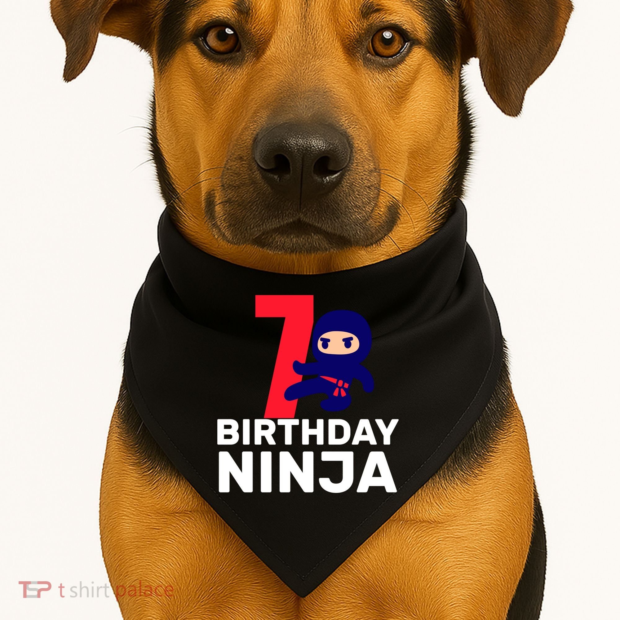 7th Birthday Ninja USA-Made Doggie Bandana