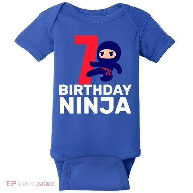 7th Birthday Ninja Baby Bodysuit