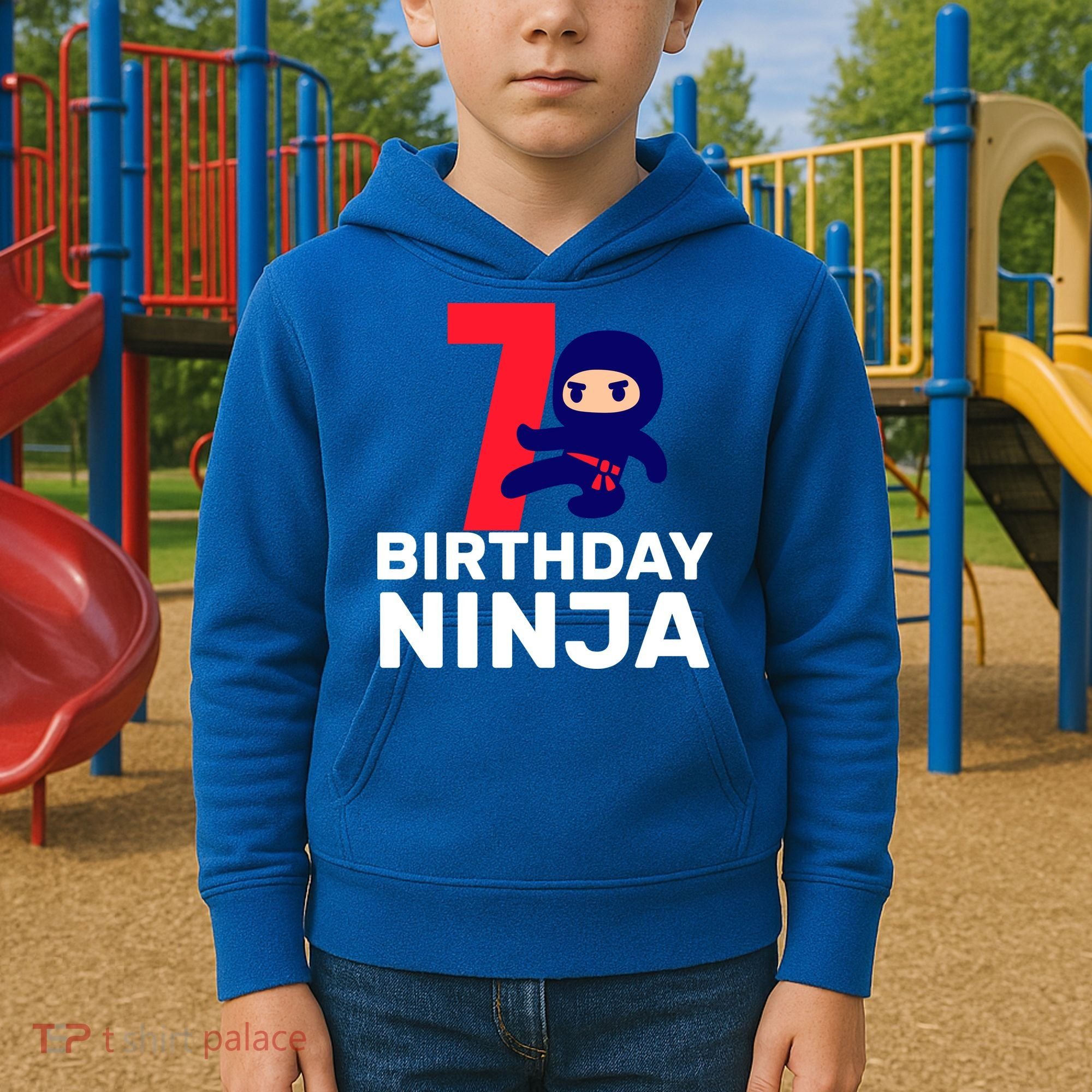 7th Birthday Ninja Kids Hoodie
