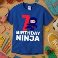 7th Birthday Ninja Kids T-Shirt thumb 3