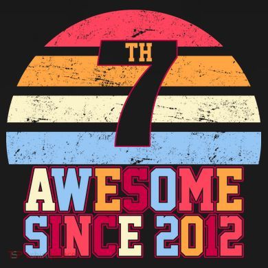 7th Birthday Vintage 7 Years Old Tall T-Shirt