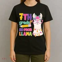 7th Grade? No Prob Llama T-Shirt thumb 4
